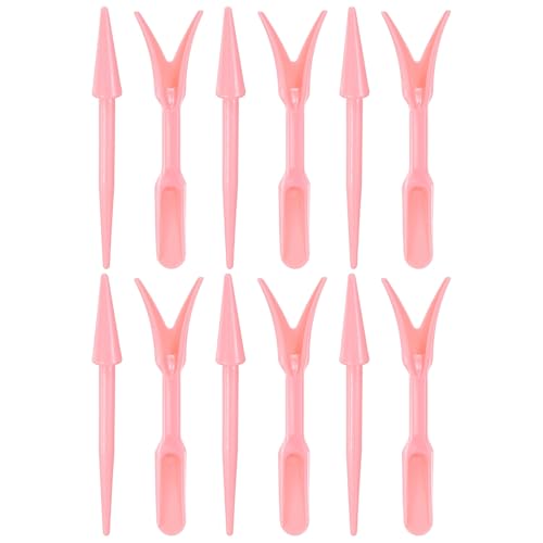 M METERXITY 6-Pack Mini Garden Hand Succulent Transplanting Tools, Plastic Seedlings Dibber Sowing Digging for Repotting/Lawn Maintenance/Plant Care, Small Gardening Tools [Pink] - color: Pink