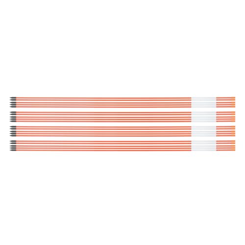 Orange Reflective Driveway Markers Snow Stakes 48 Inches Long 5/16-Inch Dia Markers Pack of 20 - size: 48" x 5/16"-20pcs