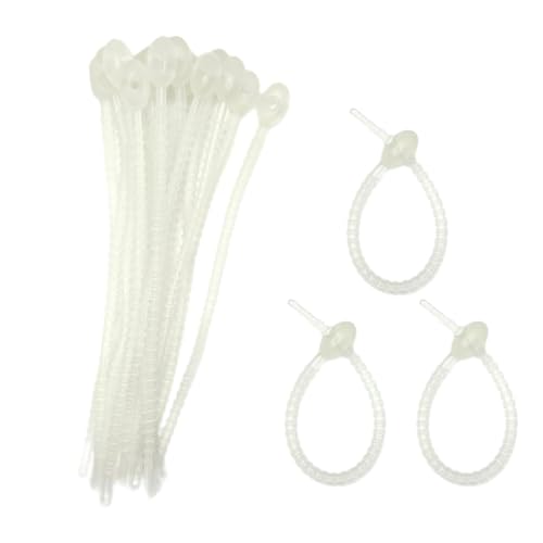 20pcs Silicone Self Locking Reusable Zip Ties for Fixing Bundling Organizing 6in Pastel Color Soft Cord Cable Strap Multi Purpose Twist Tie Clip for Garden Plant Home Kitchen Office (Clear) - color: Clear