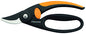 Fiskars Fingerloop Pruner Bypass P44, Cutting Diameter: 2 cm, Steel Blades with Non-Stick Coating, Length: 20 cm, Black/Orange, 1001534 - style: Bypass