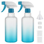 16.9oz/500ml Plastic Spray Bottles 2 Pack, Adjustable Mist Stream - color: Blue