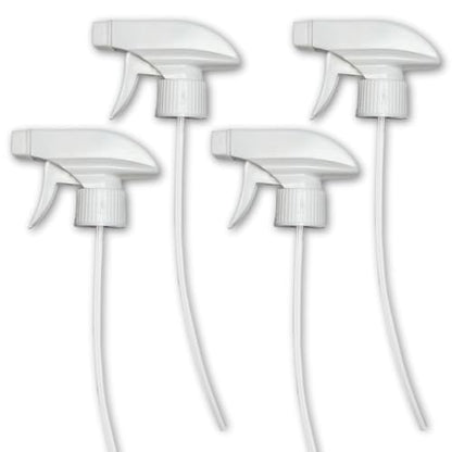 Serious Soil 4-Pack White Trigger Sprayers - Heavy Duty Dual Misting and Stream Spray Bottle. Perfect Sprayer Head Replacement for 8oz,16oz, or 32oz Spray Bottles for Home, Kitchen, Garden and Office