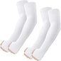 ROXUN Arm Sleeves with Thumb Hole, Cooling UV Sun Protection for Men/Women - color: 2 Pairs - White