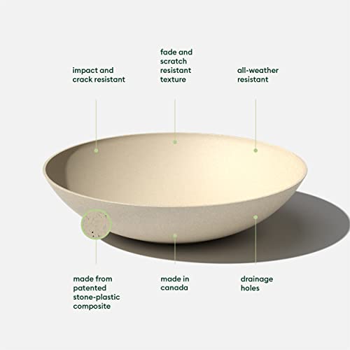 Veradek Mason Series Lane Bowl - Large Outdoor Bowl Planter - color: Sand, size: 8"H x 32"DIA 2PK