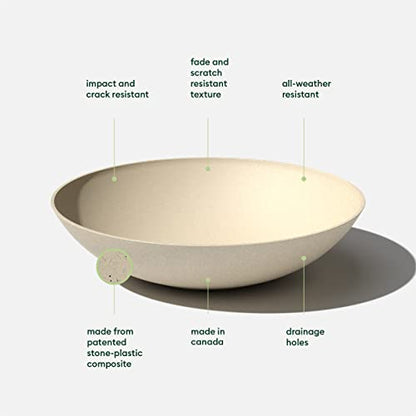 Veradek Mason Series Lane Bowl - Large Outdoor Bowl Planter - color: Sand, size: 8"H x 32"DIA 2PK