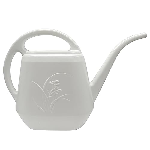 Grip Watering Can - 1 Gallon - White - with Long Spout for Indoor and Outdoor Plant Garden - color: White