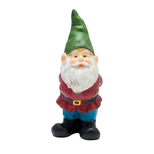 Alpine Corporation 11" Tall Classic Outdoor Garden Gnome Yard Statue Decoration - color: Blue/Green/Red Classic Garden Gnome