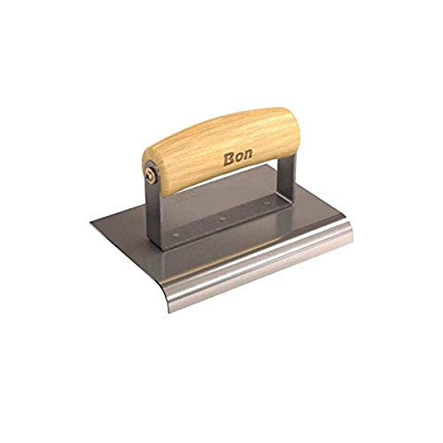 Bon 12-440 6-Inch by 4-Inch Stainless Steel Concrete Sidewalk Edger with 1/2-Inch Radius and 5/8-Inch Deep Wood Handle - size: 1/2" x 5/8" Depth, style: Wood Wave Handle