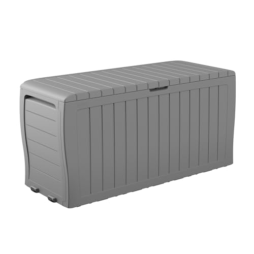 Keter Marvel 71 Gal Outdoor Storage Box for Patio and Pool Accessories - color: Light Grey