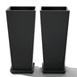 FENCY Set of 2 Tall Planters for Outdoor Plants, Black - color: Black-square Classic