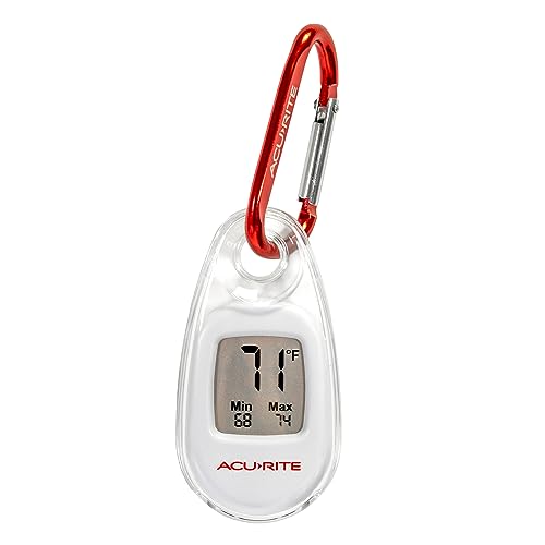 AcuRite (00333) Portable Digital Indoor/Outdoor Thermometer with Carabiner