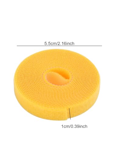 3Rolls/Set Hook and Loop Tape Cable Ties Reusable Fastening Tape Yellow - color: Yellow