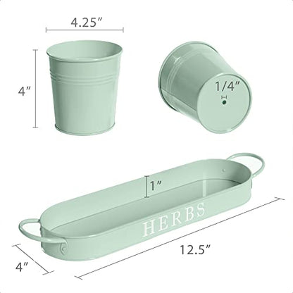 Barnyard Designs Indoor Herb Garden Planter Pots Set/3 (Soft Mint) - color: Soft Mint