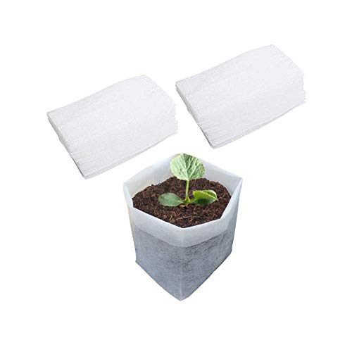 Belit 100 Pcs Nursing Growing Pouch, Garden Grow Bag for High Seedling Survival Rate Planting Plant Flower Seed Starting (7.3"x6.9") - size: 100 Pcs 7.3"x6.9"