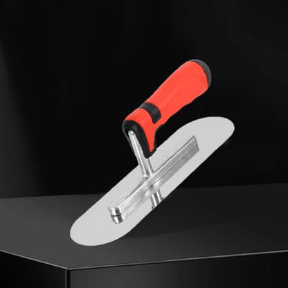 Concrete Tools Stainless Steel Pool Trowel, 11" x 4" Masonry Hand Tool with Soft Grip Handle, Lightweight, Plastering Trowel for Drywall Plastering Construction, Round End (Medium:11"L x 4"W) - size: Medium:11"L x 4"W