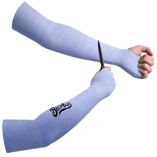 ANSI A5 Cut Resistant Arm Sleeves for Men Women - color: Blue, size: Small