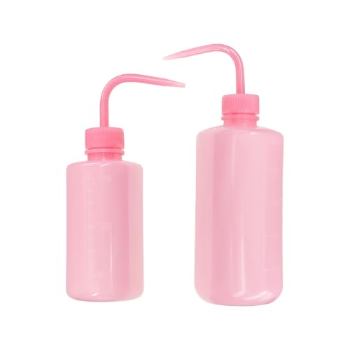 pson 2Pcs Squeeze Wash Bottle Watering Can, 250ML and 500ML Plastic Irrigation Bottle for Succulents, Indoor Plants, Cleaning(Pink) - color: Pink