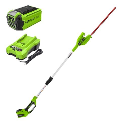 Greenworks 40V 20" Cordless Pole Hedge Trimmer, 2.0Ah Battery and Charger Included