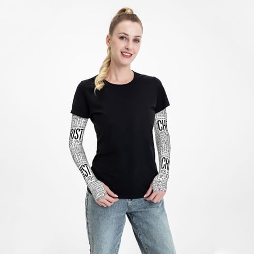 Religious Arm Sleeve Christ Jesus Ice Silk Guards Sun Protection Breathable for Outdoor Gardening Gardens - color: Christ Jesus 17