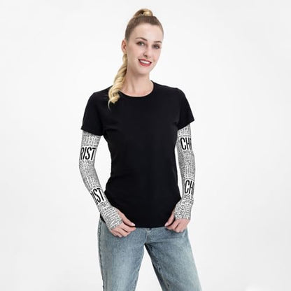 Religious Arm Sleeve Christ Jesus Ice Silk Guards Sun Protection Breathable for Outdoor Gardening Gardens - color: Christ Jesus 17