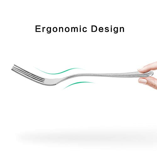 Snamonkia Set of 12 Dinner Forks Stainless Steel, 8 Inches, 18/0 Large Table Forks for Salad Steak Spaghetti
