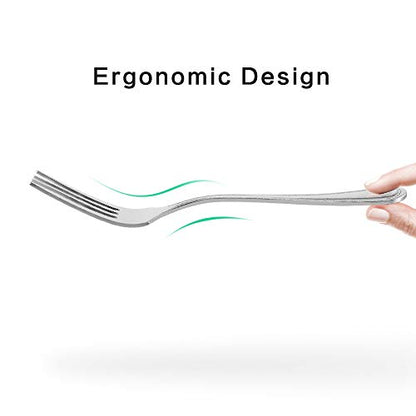 Snamonkia Set of 12 Dinner Forks Stainless Steel, 8 Inches, 18/0 Large Table Forks for Salad Steak Spaghetti