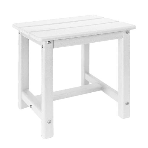 GARDENSTAR Adirondack Square Side Table,one-Tier Outdoor end Table, Patio Side Table for Pool,Porch,Backyard,Relaxing Companion (White) - color: White, size: c:Square T 1-Tier