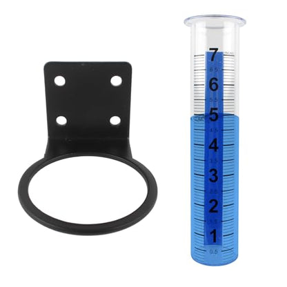 TBWHL 7" Outdoor Rain Gauge with Stainless Steel Bracket for Garden Yard - color: Black