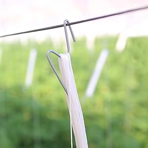 Tomato Support Hooks with Tomato Clips, Tomato Hooks with String- 30pcs - size: 33.3ft-10ps