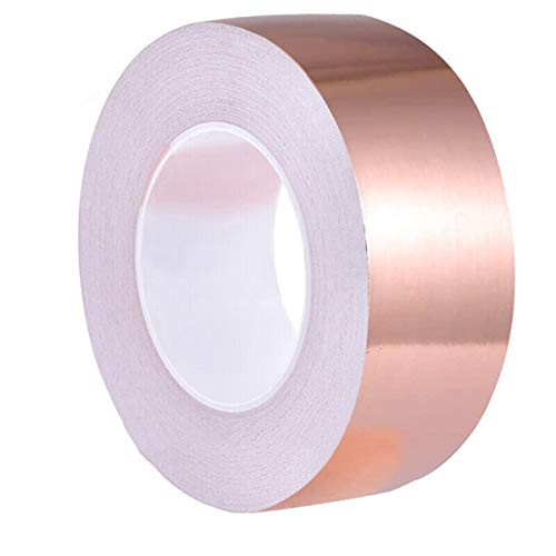 Copper Foil Tape (2 inch X 66 FT) with Double-Sided Conductive Adhesive for Guitar & EMI Shielding,Stained Glass Making,Electrical Repairs,Paper Circuits,Soldering,Grounding,DIY Copper Tape - size: 2inch X 66 FT