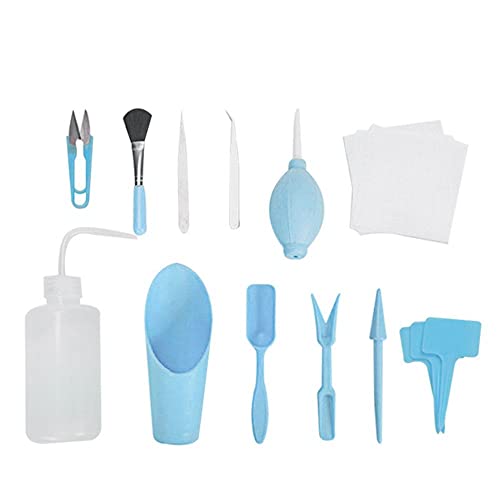 Planter Kit Succulent Planting Tool Set with Sowing Transplant Seedling Tool and Fertilizer Drilling Device for Flower and Green Plant(12pcs Blue)