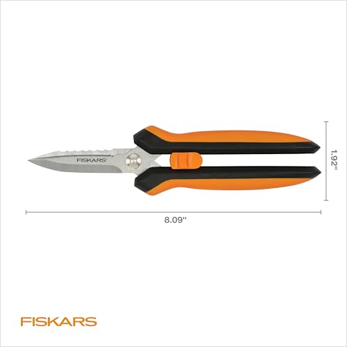 Fiskars 8" SoftGrip Pruning Shears, Multipurpose Garden Snips with Sheath, Multipurpose (Pack of 6) - style: Snips (Pack of 6)