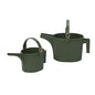 Hachiman Watering Can Set of 2 with Widened Spout - color: Garden Green, size: Large and Small (Set of 2)