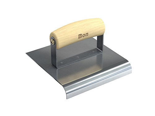 Bon 12-452 6-Inch by 6-Inch Stainless Steel Concrete Sidewalk Edger with 3/4-Inch Radius and 7/8-Inch Deep Wood Handle