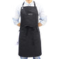 Black Kitchen Apron for Cooking, with Pockets & Towel Loop - color: Black Cotton