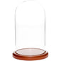 Plymor 5.5" x 10" Glass Display Dome Cloche (Walnut MDF Base) - color: Walnut MDF base