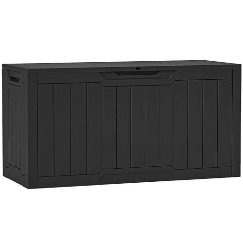 YITAHOME 80 Gallon Resin Deck Box - color: Black, size: 80 Gallon