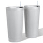 24" Self Watering Tall White Planters Outdoor Set of 2 - color: White Round