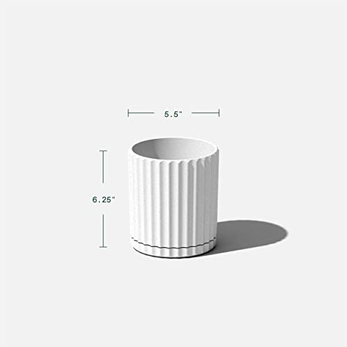 Veradek Demi Series Demi 6" Planter w/Tray, White - color: White, size: 6 inch