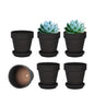 vensovo 4 Inch Black Terracotta & Clay Pots with Saucer, 6 Pack - color: Black