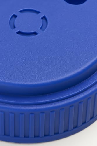 Katai – 2L (70 oz) Hand Held Spreader – Adjustable Hole Size for Seeds, Fertilizer, Salt & Ice Melt – Heavy-Duty Garden Spreader with Scoop – Blue