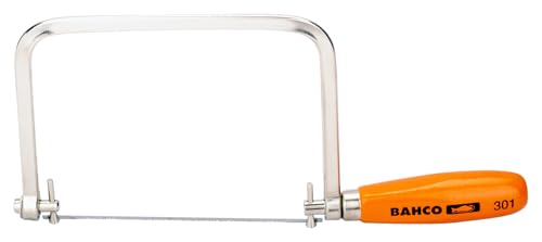 Bahco BAH301 6-1/2" Coping Saw, Beech Handle, Nickel-Plated Frame