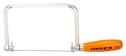 Bahco BAH301 6-1/2" Coping Saw, Beech Handle, Nickel-Plated Frame