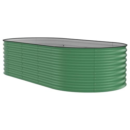 Garvee 8x4x2ft Galvanized Raised Garden Bed, Oval Outdoor Metal Planter Box