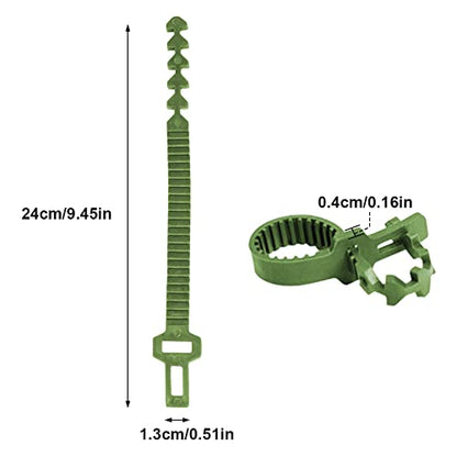 GEZICHTA 10 PCS Tree Stake Support Bands, Heavy Duty Adjustable Interlock Tree Plant Ties, Reusable Garden Plants Shrub Ties 9.4 inch(Green), free size
