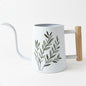 Metal Small Indoor Watering Can with Long Spout & Real Wood Handle, 35oz
