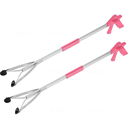 Grabber Tool 32" Suction Cup Grip Heavy Duty Aluminum -2 Pack- Lightweight Foldable Reacher Grabber Pickup Tool, Gripper Grabbers for Elderly Grab it Reaching Tool Trash Picker Grabber Pink, By Luxet - color: Pink, size: 2-Pack