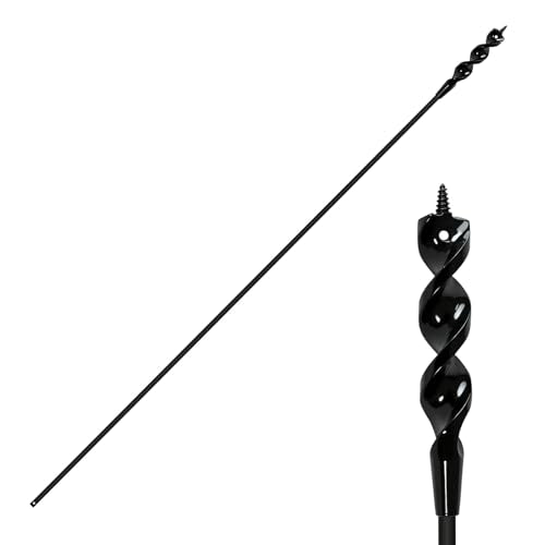 54 Inch Flexible Drill Bit Installer, 3/4" Auger Drill Bit with Screw Point & Fish Eye, 1/4" Anti-Slip Hex Shank Wire Pulling Drill Bit for Wall Ceiling Conduit Installation, Includes Storage Tube