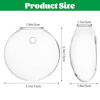 8PCS Wall Mounted Vase, Glass Wall Vase Propagation Wallmount Hanging Planters for Hydroponics with Traceless Nails for Home Office Living Room