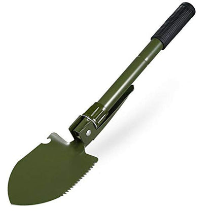HongK- Green Hiking Multi-Functional Military Folding Shovel Survival Spade Emergency Green [P/N: ET-Shovel001] - color: Green, size: Small Size